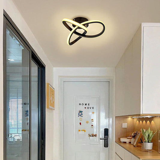 Contemporary Creative Floral Shape Iron PVC LED Semi-Flush Mount Ceiling Light For Hallway