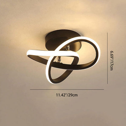 Contemporary Creative Floral Shape Iron PVC LED Semi-Flush Mount Ceiling Light For Hallway