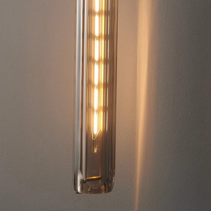Modern Luxury Brass Crystal Column 1-Light Wall Sconce Lamp For Bedroom