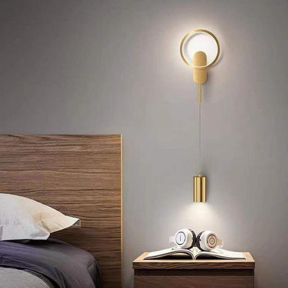 リビングルームに最適な、現代的な北欧風の鉄製シリンダー型LEDウォールスコンスランプ