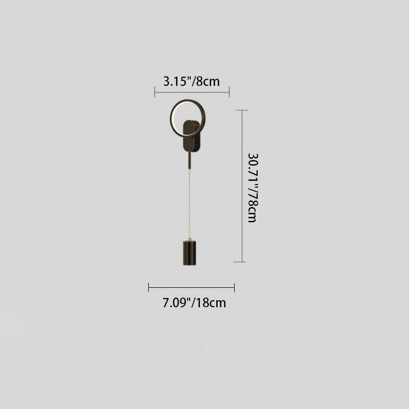 リビングルームに最適な、現代的な北欧風の鉄製シリンダー型LEDウォールスコンスランプ