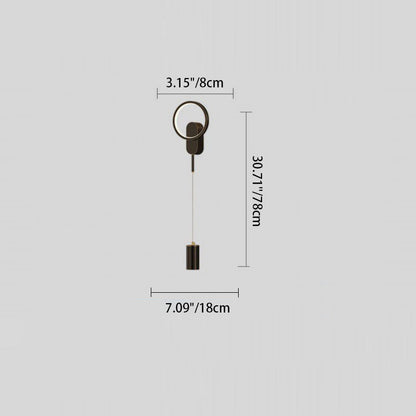 リビングルームに最適な、現代的な北欧風の鉄製シリンダー型LEDウォールスコンスランプ