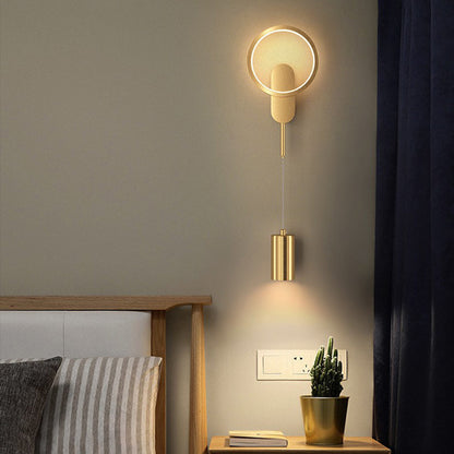 リビングルームに最適な、現代的な北欧風の鉄製シリンダー型LEDウォールスコンスランプ