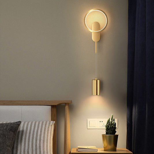 リビングルームに最適な、現代的な北欧風の鉄製シリンダー型LEDウォールスコンスランプ