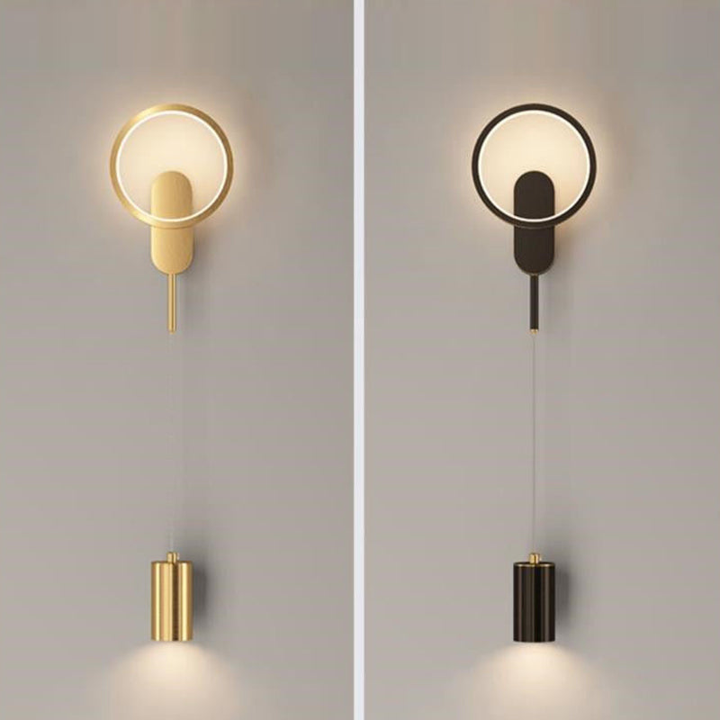 リビングルームに最適な、現代的な北欧風の鉄製シリンダー型LEDウォールスコンスランプ