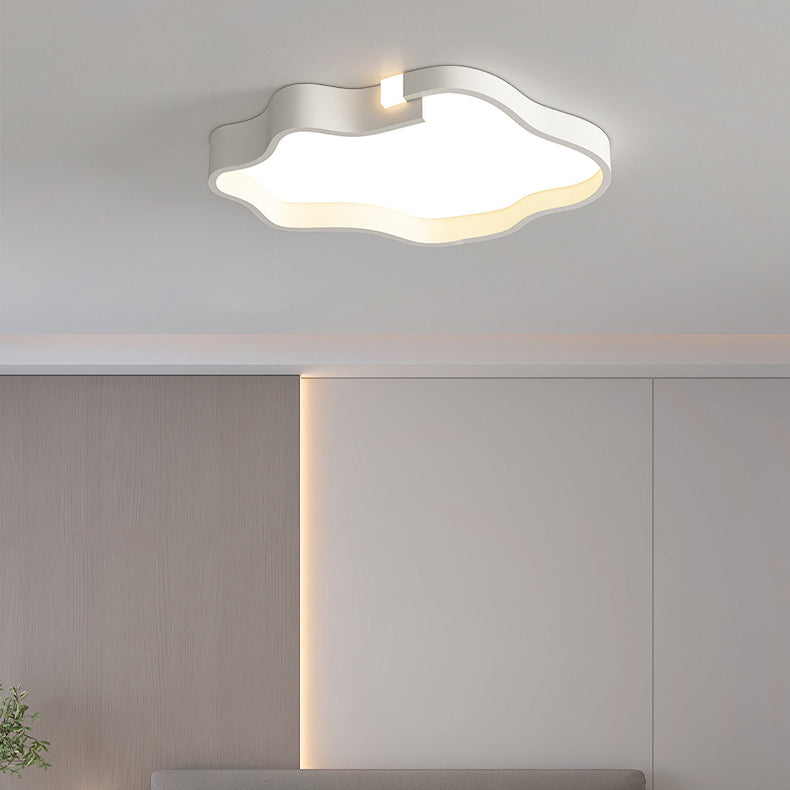 Contemporary Nordic Iron Acrylic Square Cloud Shade LED Flush Mount Ceiling Light For Living Room