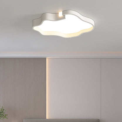 Contemporary Nordic Iron Acrylic Square Cloud Shade LED Flush Mount Ceiling Light For Living Room