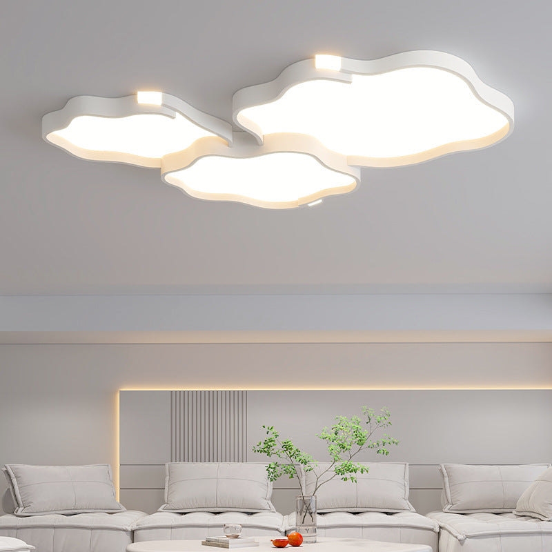 Contemporary Nordic Iron Acrylic Square Cloud Shade LED Flush Mount Ceiling Light For Living Room