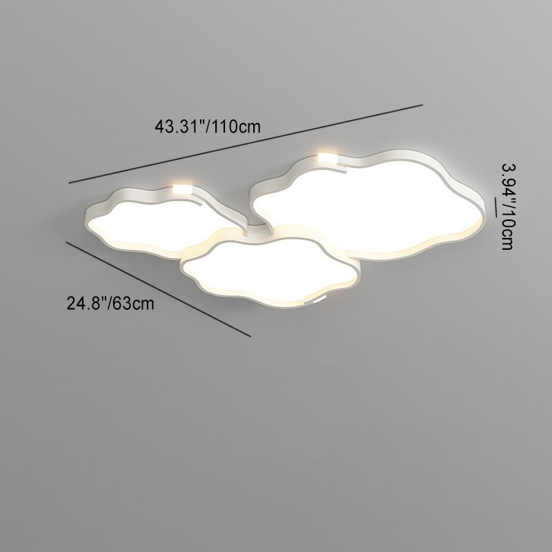 Contemporary Nordic Iron Acrylic Square Cloud Shade LED Flush Mount Ceiling Light For Living Room
