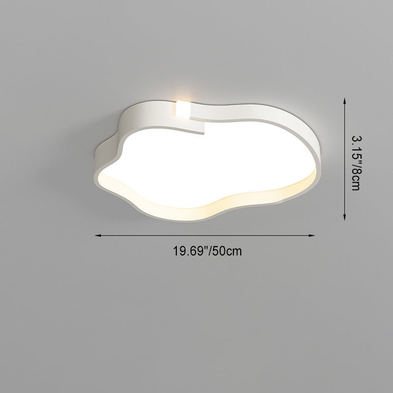 Contemporary Nordic Iron Acrylic Square Cloud Shade LED Flush Mount Ceiling Light For Living Room