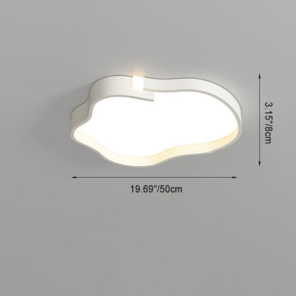 Contemporary Nordic Iron Acrylic Square Cloud Shade LED Flush Mount Ceiling Light For Living Room