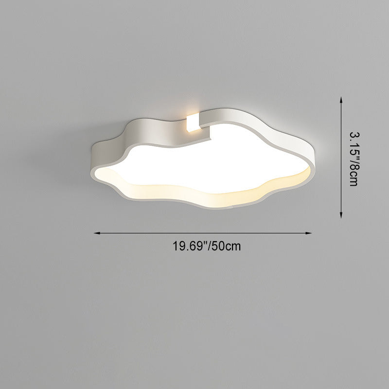 Contemporary Nordic Iron Acrylic Square Cloud Shade LED Flush Mount Ceiling Light For Living Room