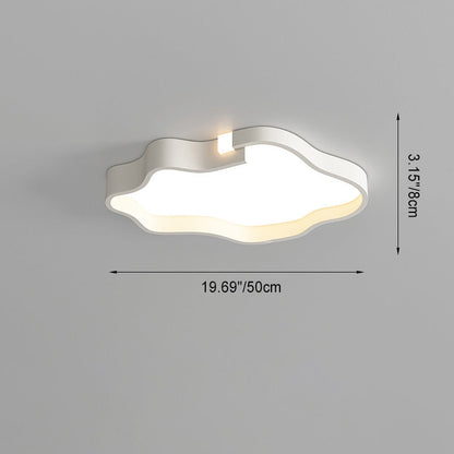Contemporary Nordic Iron Acrylic Square Cloud Shade LED Flush Mount Ceiling Light For Living Room