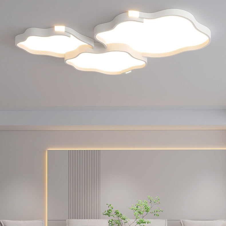 Contemporary Nordic Iron Acrylic Square Cloud Shade LED Flush Mount Ceiling Light For Living Room