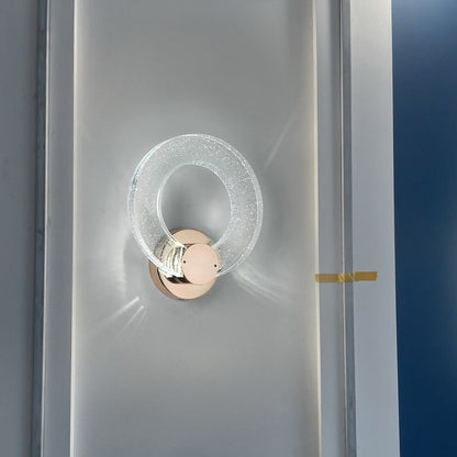 Modern Luxury Circular Bubble Crystal Iron Aluminum LED Wall Sconce Lamp For Living Room