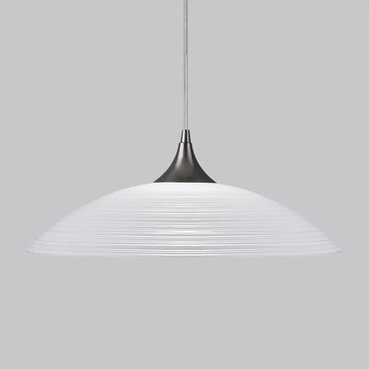 Modern Luxury Ribbed Dome Hardware Glass 1-Light Pendant Light For Bedroom