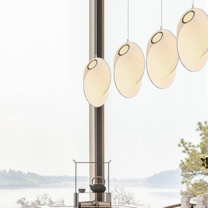 Contemporary Creative Round Ball Lanterns Iron Imitation Silk 1/3-Light Pendant Light For Living Room