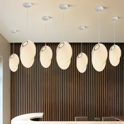 Contemporary Creative Round Ball Lanterns Iron Imitation Silk 1/3-Light Pendant Light For Living Room