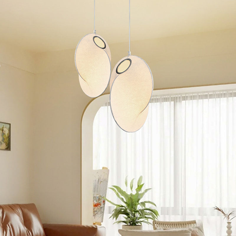 Contemporary Creative Round Ball Lanterns Iron Imitation Silk 1/3-Light Pendant Light For Living Room