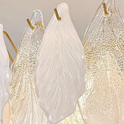 Modern Luxury Iron Frosted Glass Branch Leaves 6/8/9/12/15-Light Chandeliers For Living Room