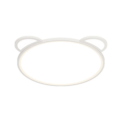 Contemporary Creative Kids Cartoon Airplane Bear Iron Aluminum Acrylic LED Flush Mount Ceiling For Bedroom