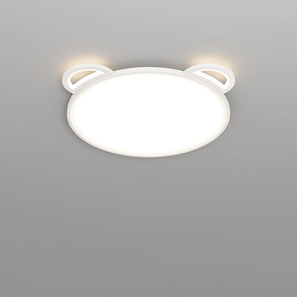 Contemporary Creative Kids Cartoon Airplane Bear Iron Aluminum Acrylic LED Flush Mount Ceiling For Bedroom