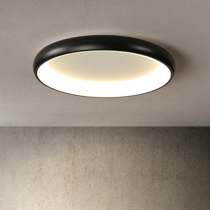 Modern Minimalist Round Aluminum Acrylic Shade LED Flush Mount Ceiling Light For Bedroom