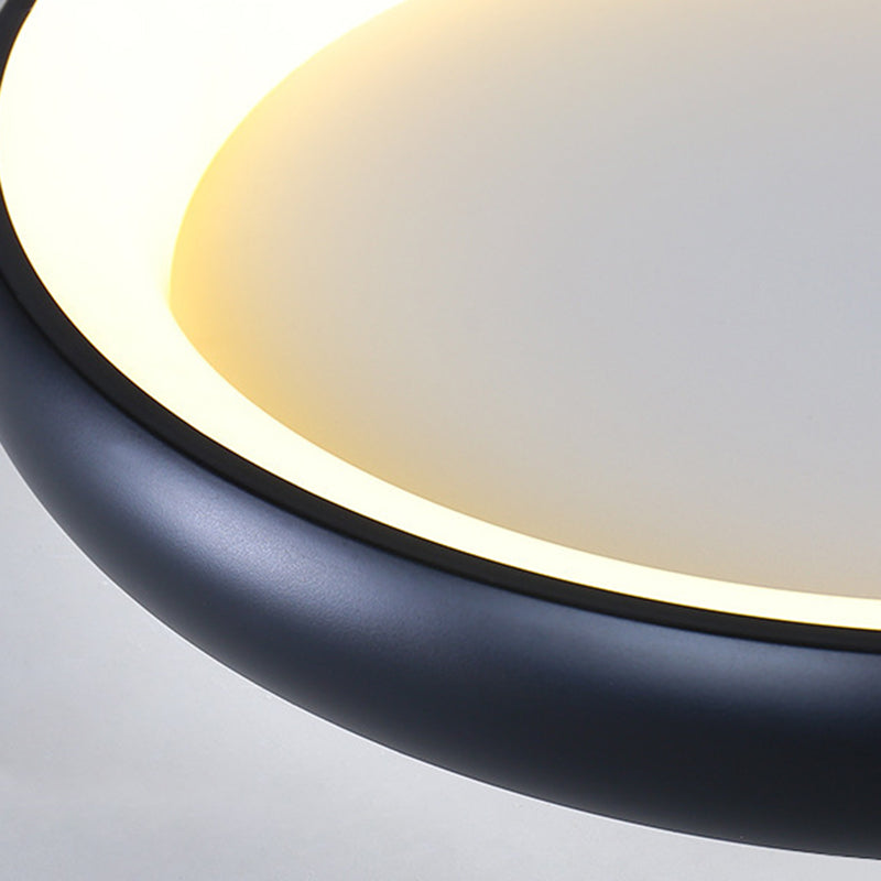 Modern Minimalist Round Aluminum Acrylic Shade LED Flush Mount Ceiling Light For Bedroom