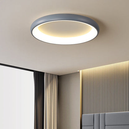 Modern Minimalist Round Aluminum Acrylic Shade LED Flush Mount Ceiling Light For Bedroom