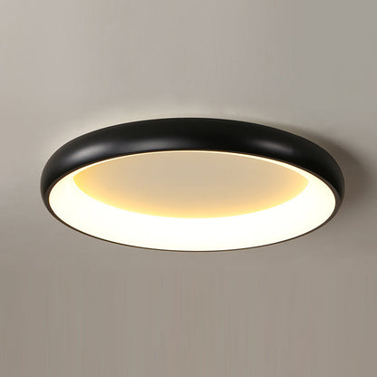 Modern Minimalist Round Aluminum Acrylic Shade LED Flush Mount Ceiling Light For Bedroom