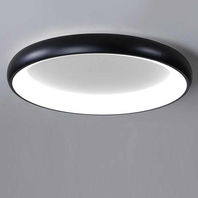 Modern Minimalist Round Aluminum Acrylic Shade LED Flush Mount Ceiling Light For Bedroom
