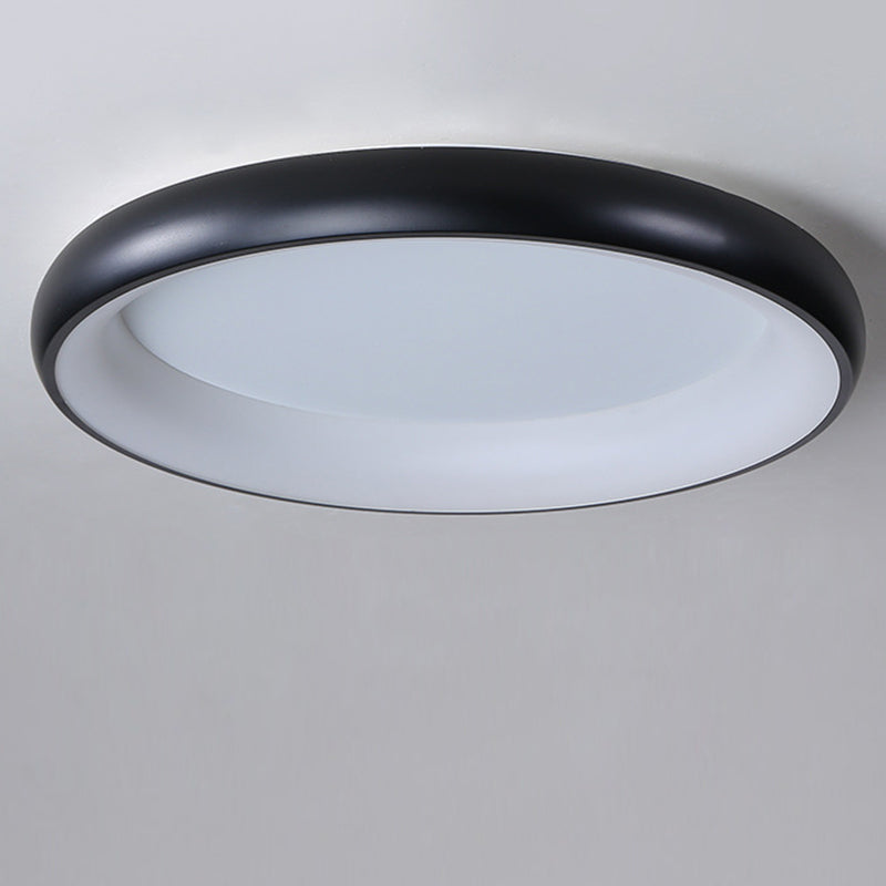 Modern Minimalist Round Aluminum Acrylic Shade LED Flush Mount Ceiling Light For Bedroom