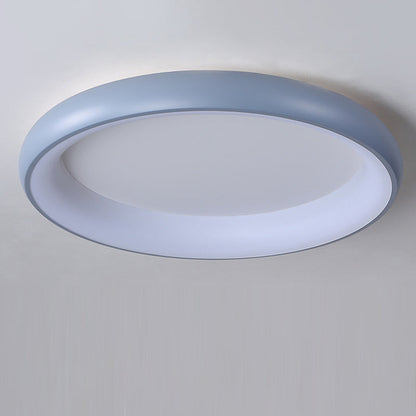 Modern Minimalist Round Aluminum Acrylic Shade LED Flush Mount Ceiling Light For Bedroom