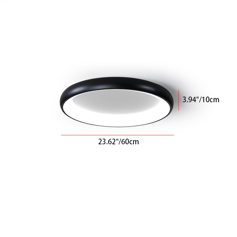 Modern Minimalist Round Aluminum Acrylic Shade LED Flush Mount Ceiling Light For Bedroom