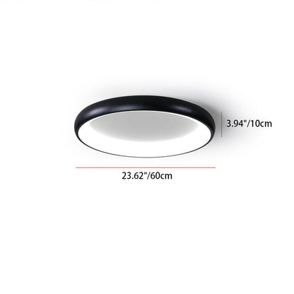 Modern Minimalist Round Aluminum Acrylic Shade LED Flush Mount Ceiling Light For Bedroom