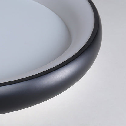 Modern Minimalist Round Aluminum Acrylic Shade LED Flush Mount Ceiling Light For Bedroom