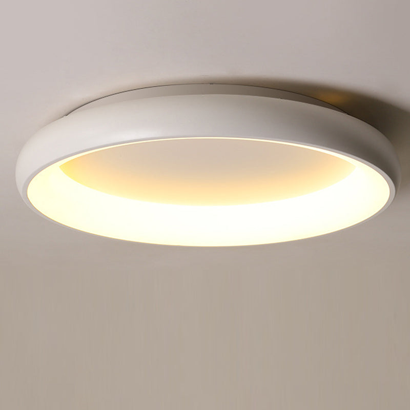 Modern Minimalist Round Aluminum Acrylic Shade LED Flush Mount Ceiling Light For Bedroom