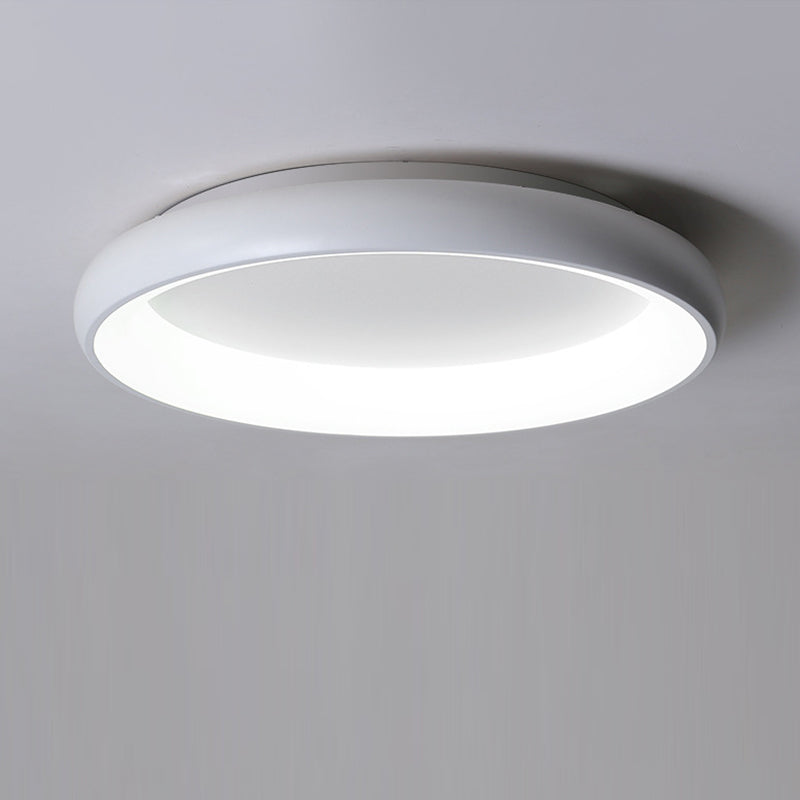 Modern Minimalist Round Aluminum Acrylic Shade LED Flush Mount Ceiling Light For Bedroom