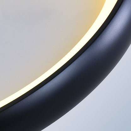 Modern Minimalist Round Aluminum Acrylic Shade LED Flush Mount Ceiling Light For Bedroom