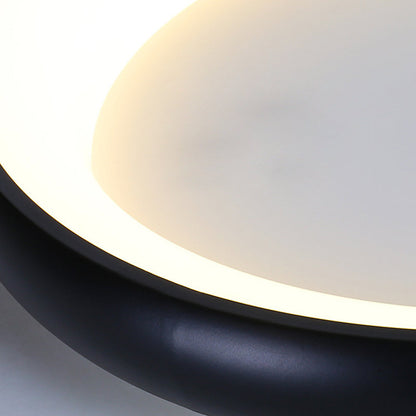 Modern Minimalist Round Aluminum Acrylic Shade LED Flush Mount Ceiling Light For Bedroom