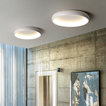 Modern Minimalist Round Aluminum Acrylic Shade LED Flush Mount Ceiling Light For Bedroom