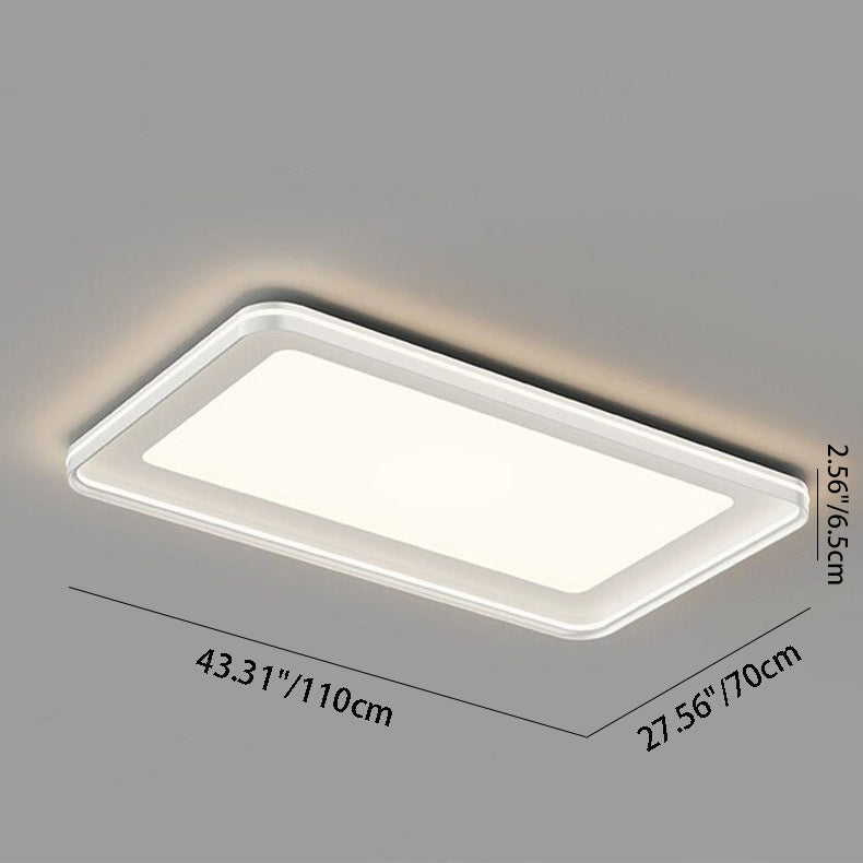 Modern Minimalist Round Square Rectangular Iron PVC LED Flush Mount Ceiling Light For Bedroom