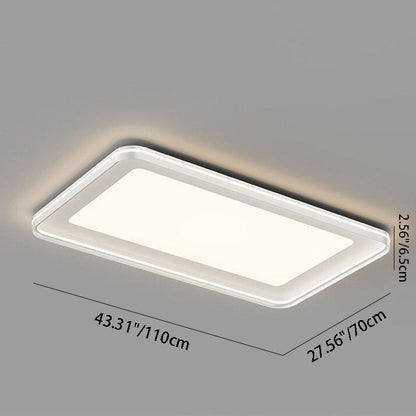 Modern Minimalist Round Square Rectangular Iron PVC LED Flush Mount Ceiling Light For Bedroom