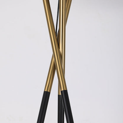 Contemporary Nordic Tripod Base Drum Shape Fabric Iron 1- Light Standing Floor Lamp For Living Room