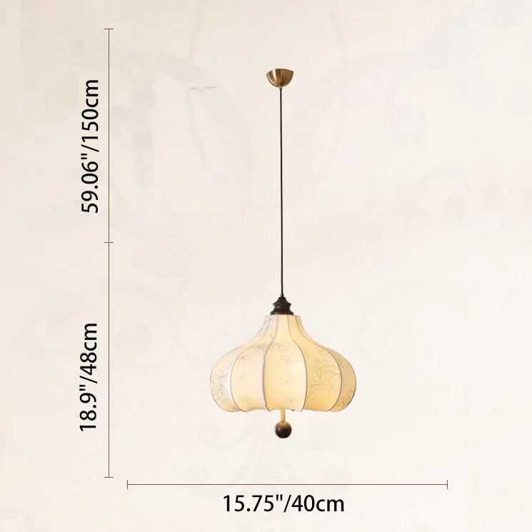 Traditional French Chestnut Print Fabric Wood 3/5 Light Chandelier For Living Room