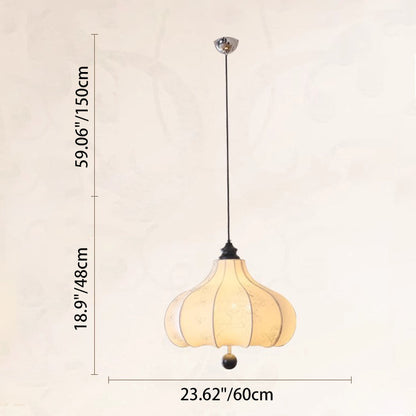 Traditional French Chestnut Print Fabric Wood 3/5 Light Chandelier For Living Room