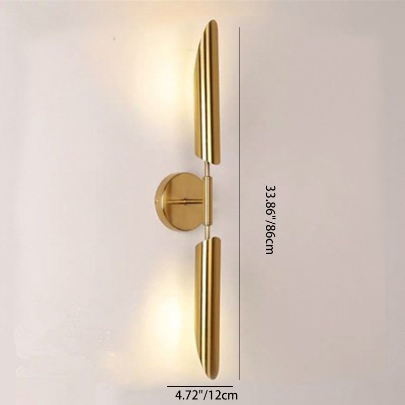 Modern Minimalist Tube Strip Iron 1/2-Light Wall Sconce Lamp For Living Room