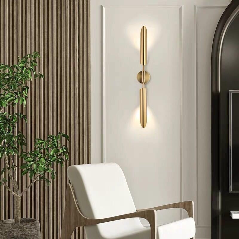 Modern Minimalist Tube Strip Iron 1/2-Light Wall Sconce Lamp For Living Room