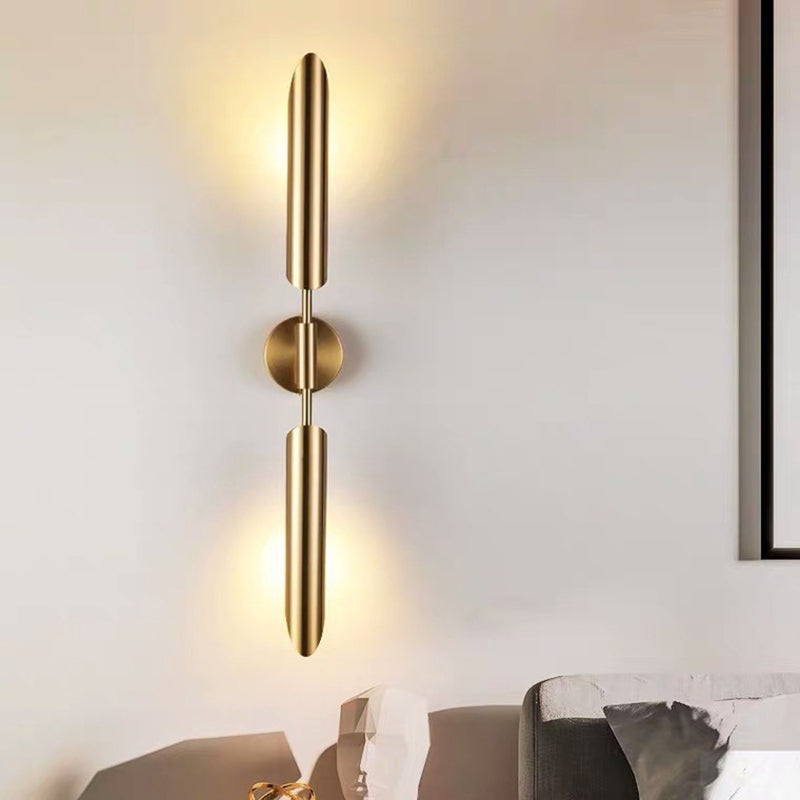 Modern Minimalist Tube Strip Iron 1/2-Light Wall Sconce Lamp For Living Room