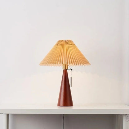Contemporary Nordic Zipper Switch Pleated Drum Shape Fabric Iron 1-Light Table Lamp For Bedroom